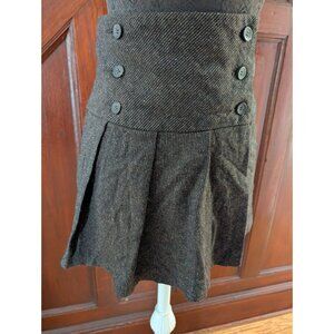 United Colors Of Benetton Womens Pleated Skirt Size 48 Black Wool Blend